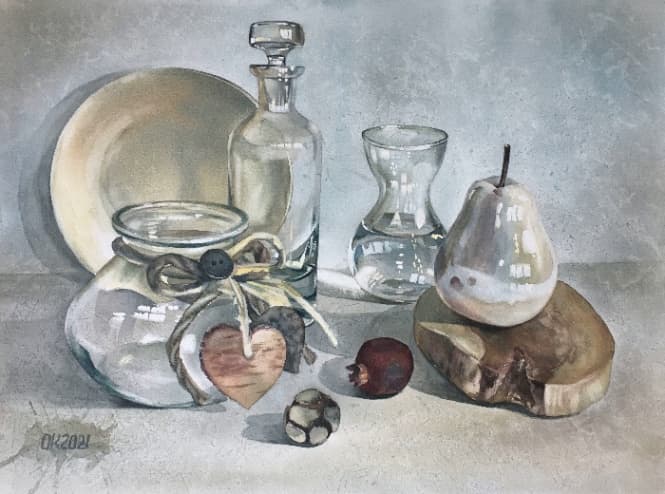 Still life with glass