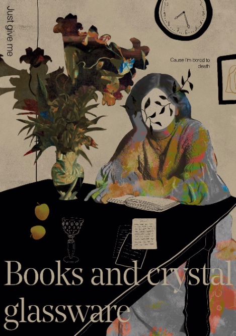 Books And Crystal Glassware